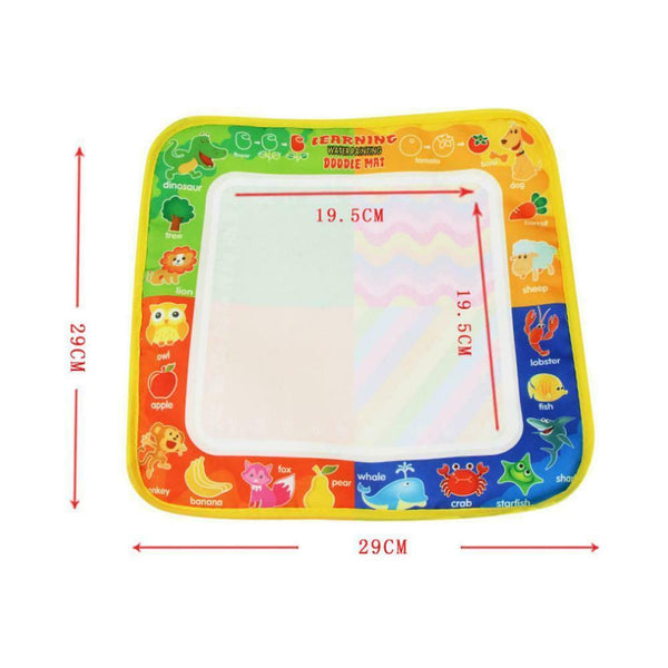 Kids Magic Water Drawing Canvas Coloring Mat with 2 Pens Baby Doodle Painting