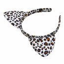 Leopard Print Set Ears Tail Bow Tie Bowtie Fancy Dress Outfit Coat L1P4