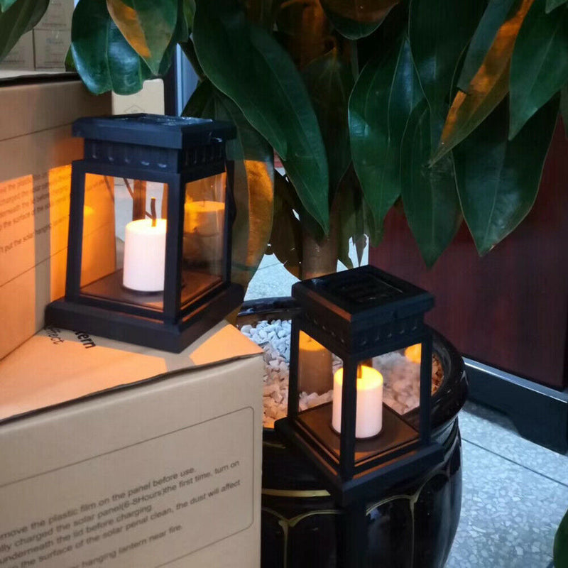2pcs Waterproof Solar Table Lamp Garden Hanging Decor LED Candle Light
