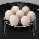 1X Stainless Steel 7 holes Egg Holder Boiled Steam Egg Steamer Rack Kitchen Tool