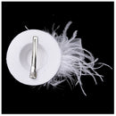 Mini Hat Top Hat Mini Barrette Hair Clip Feather White P6B8