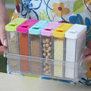 Transparent Spice Storage Containers, Set of 6 Seasoning Shaker Spice Jars  B8T8
