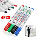 4pcs Whiteboard 4 Colors Marker Pens White Board Dry-Erase Marker Fine 2mm Nib