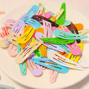 120Pcs 40 Colors Snap Hair Clips Barrettes Bulk Candy Color F. Girls Accessories