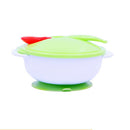 Baby Suction Bowl Temperature Colour Changing Spoon Feeding Tableware Green