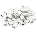 50Pcs 15mm Aluminum Hourglass Ferrules Sleeve Crimp for 3mm Wire Rope Y3A2