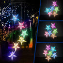6LED Solar Powered Star Shape Wind Chimes Light Outdoor Garden Hanging Lamp