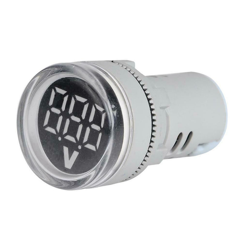 6-100V DC Digital Voltmeter Indicator LED Lamp Round Signal Light (White) A