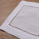 15 pieces White Linen/Cotton Hemstitched Cocktail Napkins Cloth Coasters