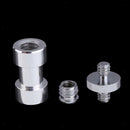Set of 3 - 1/4" and 3/8" Converter Threaded Screw Adapter for Cameras Tripod