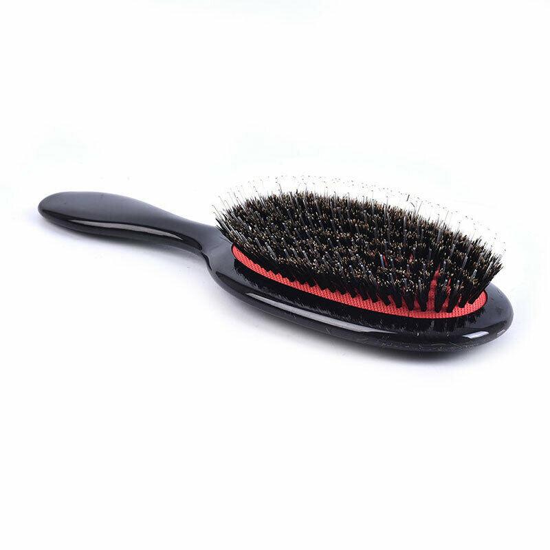 Natural Boar Bristle Oval Anti-static Paddle Comb Scalp Massage Comb Hair Br Hn