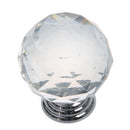 Clear Round Crystal Glass Cabinet Drawer Door Pull Knobs Handles 40mm Q1L1