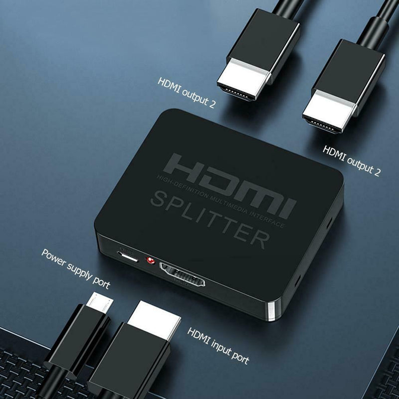HW-HD102M HDMI Mini Splitter 1 Input 2 Output 4K x 2K Dual HDMI Adapter