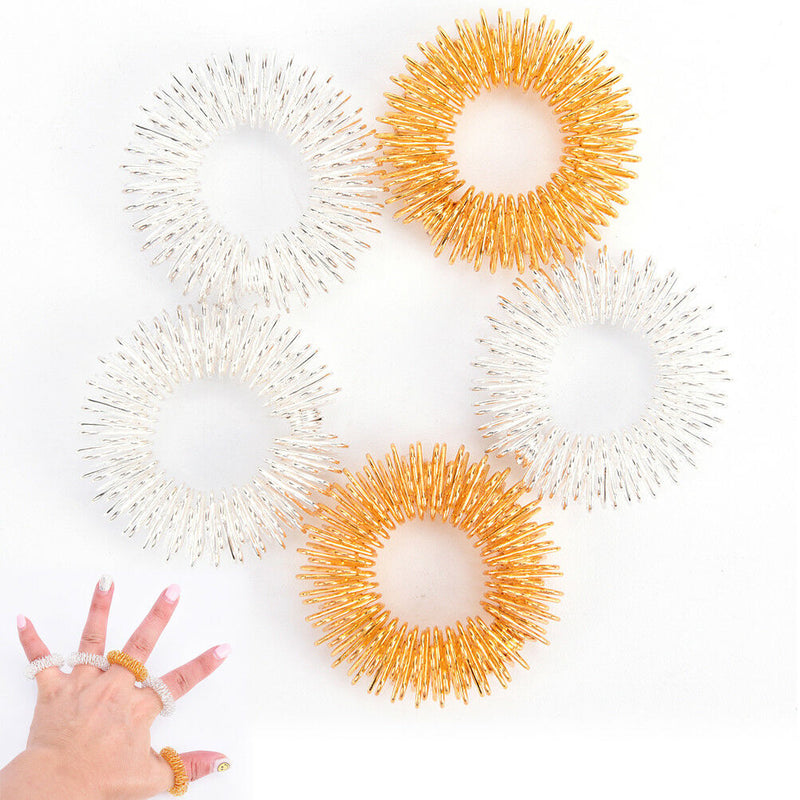5 PCS Finger Massage Ring Acupuncture Rings Health Care Body Massager D Bj
