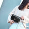 Crocodile Leather Messenger Bag Women Retro Purse Shoulder Handbag (Black)