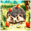 5D Diamond DIY Hedgehog Painting Cross Stitch Needlework Craft Decor