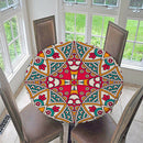 Bohemia 49" Round Elastic Tablecloth Table Cover Indoor Outdoor Dining Party