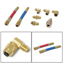 8 Pcs Durable Car A/C Air Conditioning Refrigeration Connector Adapter Hoses