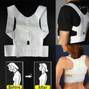 Adjustable Back Shoulder Support Brace Posture Corrector - White XL