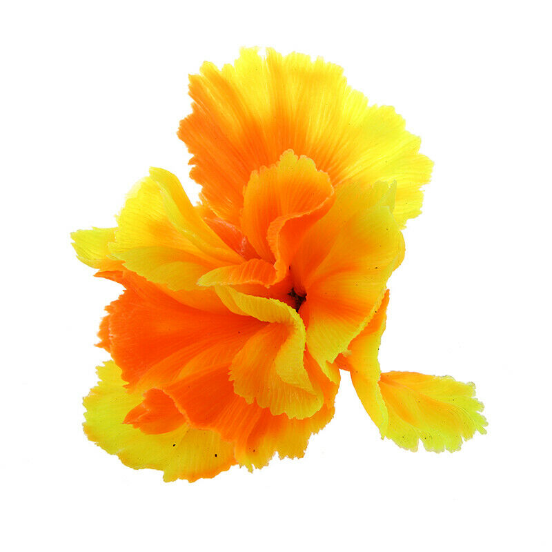 Aquarium Fish Tank Soft Artificial Sea Plant Anemone Ornament Orange