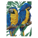 Canvas DIY Needlework 11CT Art Stamped Kit Cross Stitch (D498 Blue Parrot)