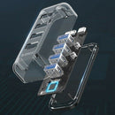 1X(ORICO Desktop Transparent USB 3.0 HUB 4 Ports 5Gbps High Speed HUB With