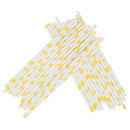 25pcs/lot Yellow Lemon Drinking Paper Straws Christmas Baby Shower Decoratio JR