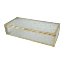 Glass Desk Jewelry Organizer Holder Cosmetics Nail File Keepsake Display Box