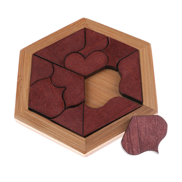 Child Kids Wooden IQ Game Jigsaw Intelligent Tangram Brain Teaser Puzzle Toys ME