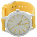Ladies Watch Classic Gel Silicone Jelly watch (Yellow + White Face)