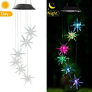 Led Solar Wind Spinner Color Changing Urchin Star Wind Chime Lamp for Home
