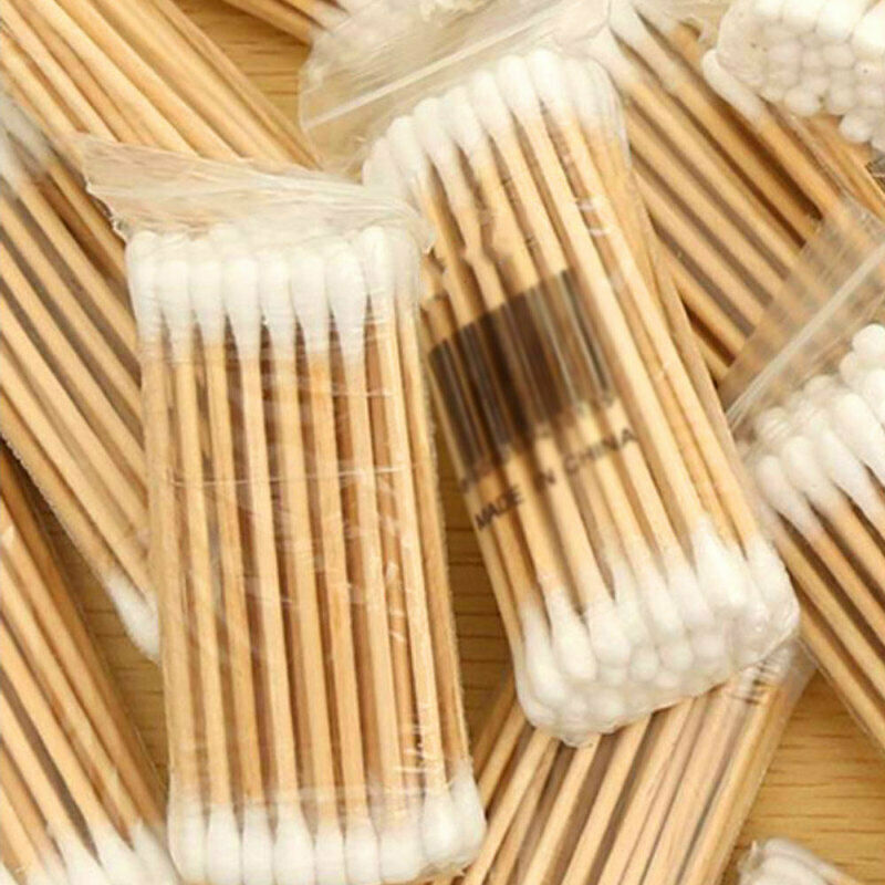 25pack(825x) Disposable Cotton Swab Applicator Q-tip Swab Bamboo Handle Sturdy