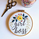 Flower Pattern Embroidery Starter Kit with Embroidery Hoop, Color Threads,