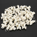 Plastic White Rail Curtain Rollers 12mm Diameter Wheel 40 pcs