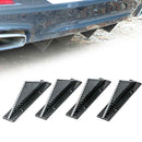 4PCS Carbon Fiber Car Bumper Shark Fin Splitter Diffuser Spoiler Lip Universal