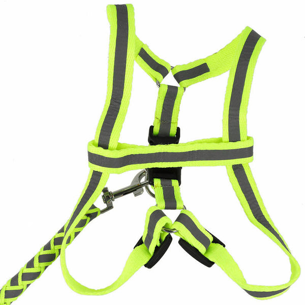 Night safety Strong Reflective Dog Leash Collar Pet Leads Belt Adjustable TrC2U7