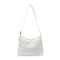 Women Simple Underarm Handbag Daisy Flower Portable Shoulder Bags (White)