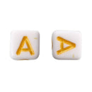 Lot 200 letter of the alphabet plastic Cube loose beads 0.24" S3W5