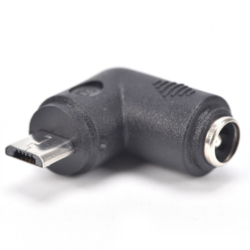 2PCS DC 5.5 x 2.1mm Female To Micro USB 5 Pin Male Right Angle Power Adapter  Z