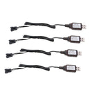 4pcs 7.4V USB to SM 4-Pin Li-po Batteries Charge Cable for RC Drone Car Toys