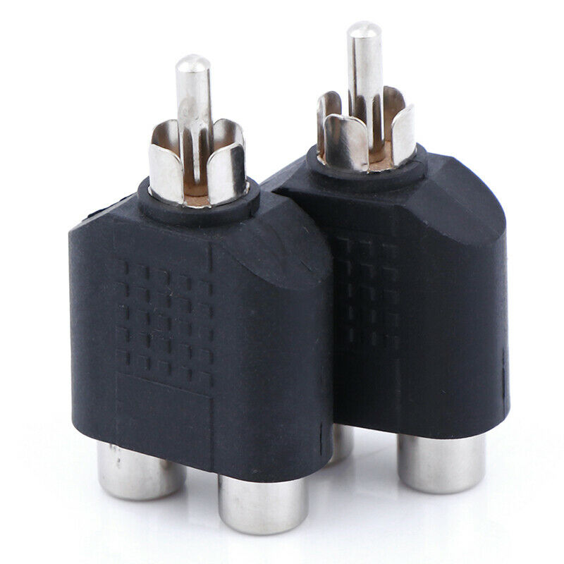 1Pct RCA Y splitter AV audio video plug converter 1 male to 2 female adapter-kit