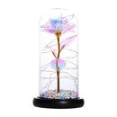 20LED Foam Night Lamp Foil Rose Glass Dome Copper Wire Fairy String Lights A