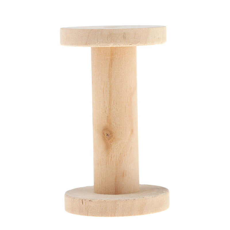 Unfinished Wood Spool Craft Thread Bobbin Cord Wire Sewing