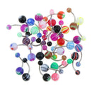 30Pcs Acrylic Ball Body Piercing Jewelry Button Belly Navel Ring Stud Bar