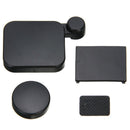 Black lens cap+battery back door+side door cover for go pro hero 3+/4 camera Fw