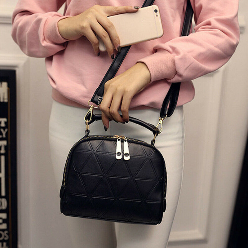 Handbag Chain Shoulder Lady Messenger Bag Candy Color Crossbody(Black)