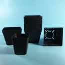 50pcs Mini Plastic Flower Pots for Plant Nursery 7cm x 7cm - Black