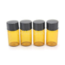 4Pcs 2ml Amber Glass Sample Vial Perfumes Essential Oil Bottle Black Plast OQE