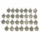 30Pcs Pet Dog Puppy Paw Print Metal Footprint Charm Necklace Bracelet Pendant fg