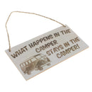 Hanging Plaque Gift Sign Outdoor Decoration-What Happens In The Camper